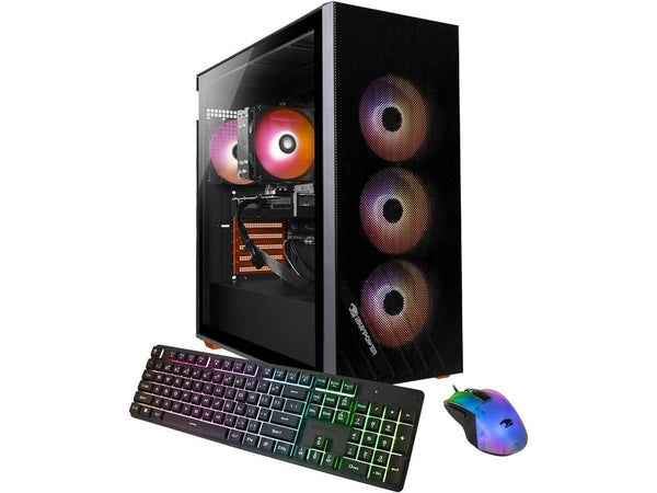 iBUYPOWER Scale Orange Gaming PC Desktop - AMD Ryzen 5 5500 - NVIDIA GeForce RTX