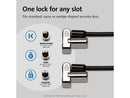 Kensington Universal 3-In-1 Keyed Cable Lock - Twin Lockheads For Laptops &