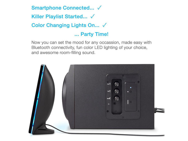 Cyber Acoustics Bluetooth Speakers with LED Lights – The Perfect Gaming, Movie,