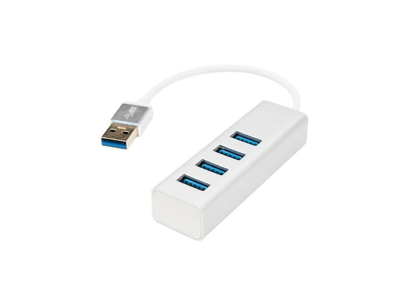 Rocstor Y10A216-S1 Portable 4 Port SuperSpeed Mini USB 3.0 Hub - Aluminum Silver