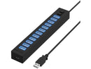 Sabrent 13 Port High Speed USB 2.0 Hub with Power Adapter and 2 Control Switches