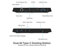 Sabrent USB Type-C Dual 4K Universal Docking Station with USB C Power Delivery