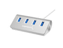 SABRENT Premium 4 Port Aluminum USB 3.0 Hub (30" Cable) for iMac, MacBook,