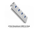 SABRENT Premium 4 Port Aluminum USB 3.0 Hub (30" Cable) for iMac, MacBook,