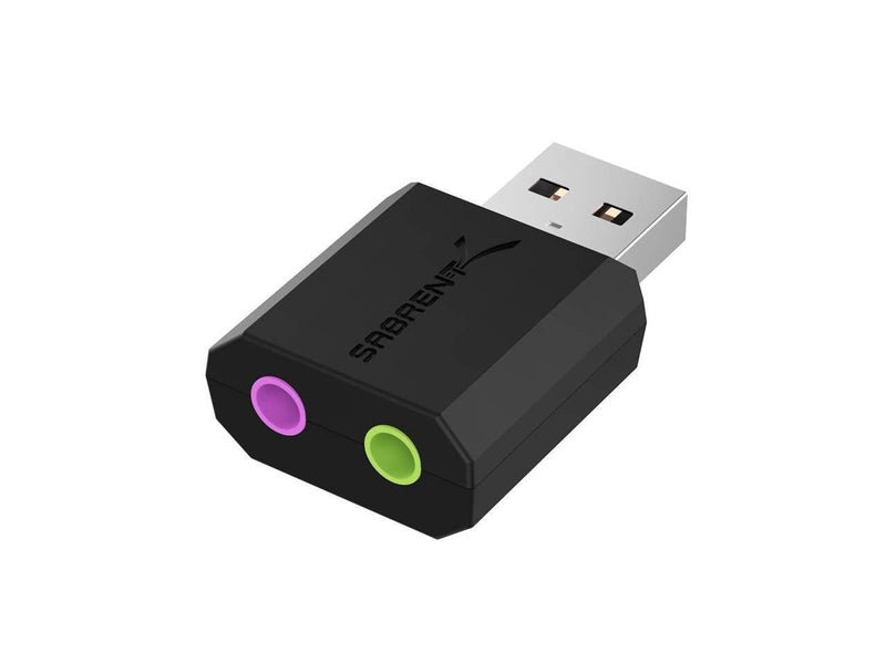 SABRENT USB External Stereo Sound Adapter for Windows and Mac. Plug and