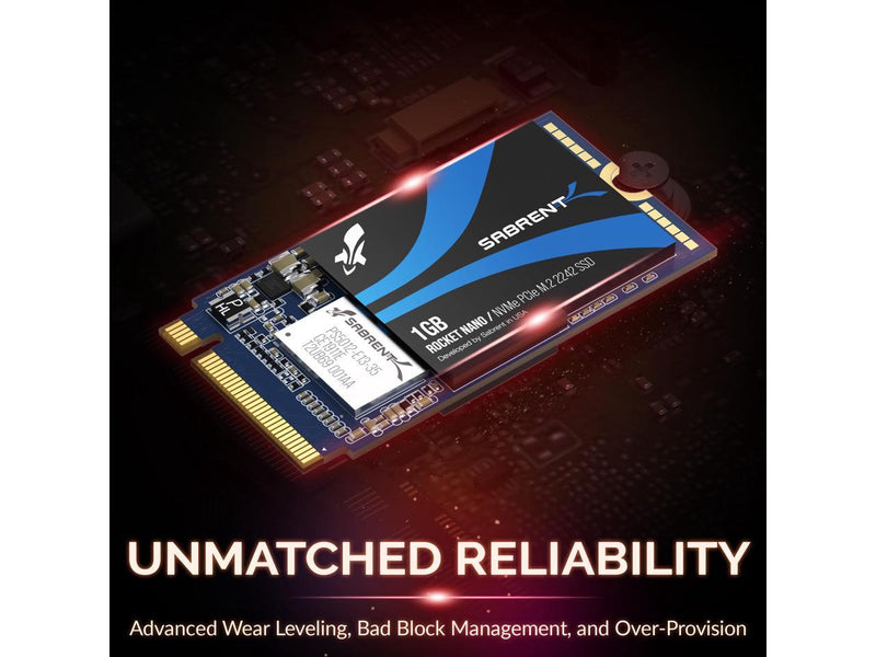 SABRENT 2TB Rocket NVMe PCIe M.2 2242 DRAM-Less Low Power Internal High