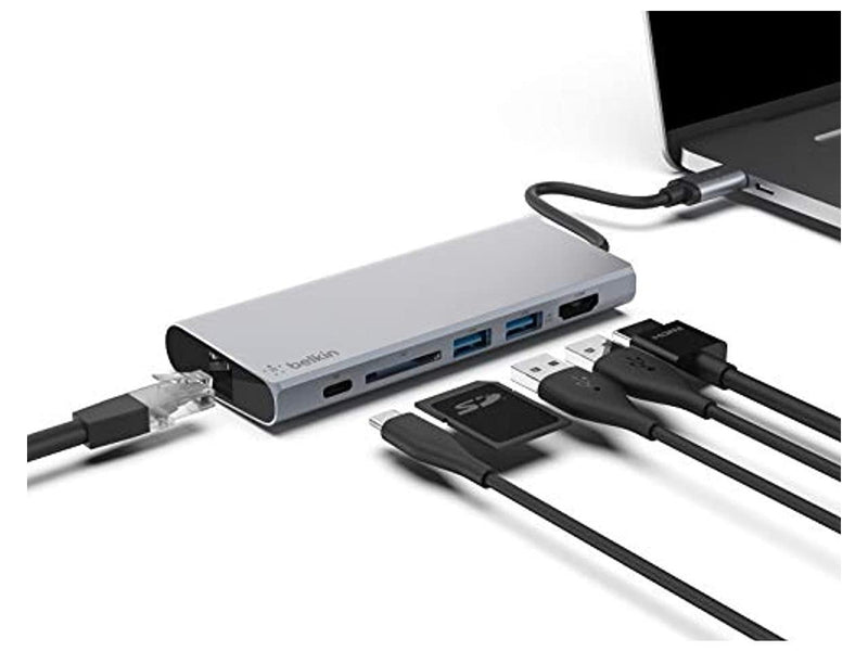BELKIN COMPONENTS F4U092BTSGY USB-C MULTIMEDIA HUB+ POWER,SPACE GRAY