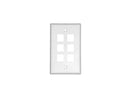 4XEM 6 Outlet RJ45 Wall Plate/ Face Plate White