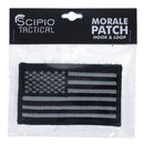 Scipio Tactical Morale Patch AMFLGPCHBK  - Black USA Flag Military Style Patch for Hats and Backpacks - Law Enforcement Patch - Black