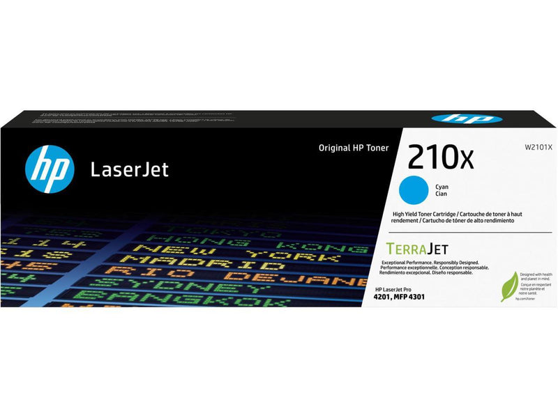HP 210X Cyan Original LaserJet Toner Cartridge - W2101X