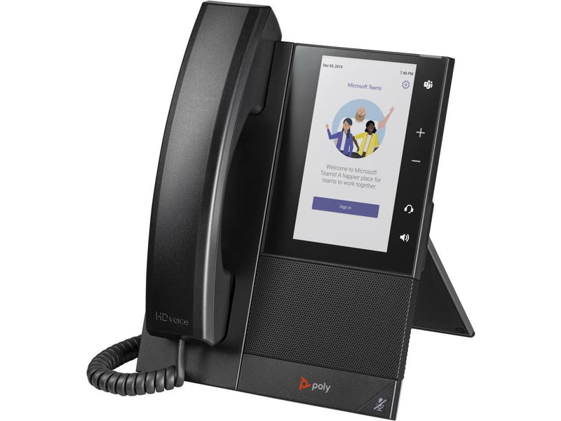 HP Poly CCX 505 IP Phone and PoE enabled, Corded/Cordless Desktop phone, Black |