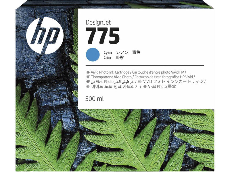 HP 775 500-ml Cyan Ink Cartridge, 1XB17A