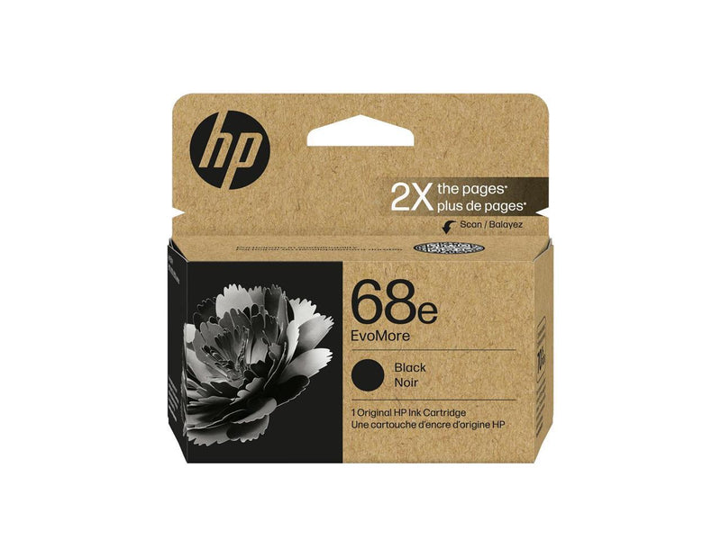 HP 68e EvoMore Black Original Ink Cartridge, ~320 pages, 7FP22TN