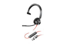 Poly Blackwire 3310 Monaural Microsoft Teams Certified USB-C Headset +USB-C/A
