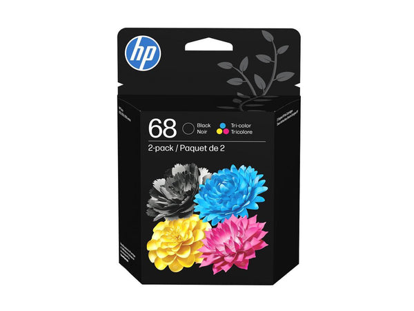 HP 68 2-Pack Black/Tri-color Original Ink Cartridge Combo, 6L6S2TN