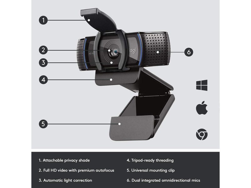 Logitech UC 960-001384 C920e HD 1080p Webcam