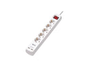 5-OUTLET POWER STRIP WITH USB-A CHARGING SCHUKO OUTLETS, 220-250V, 16A, 3 M CORD