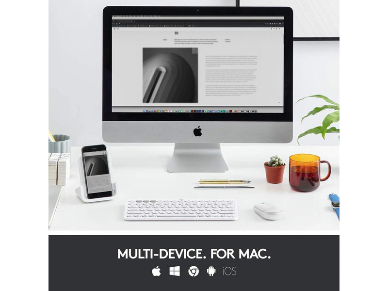 Logitech K380 Multi-Device Bluetooth Keyboard for Mac 920-009729 Off-White