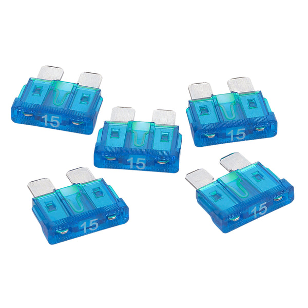 Blue 15-Amp Car Fuses ATC Truck and Auto 2-Prong Fuse Replacement 15A Pack of 25 Fuses