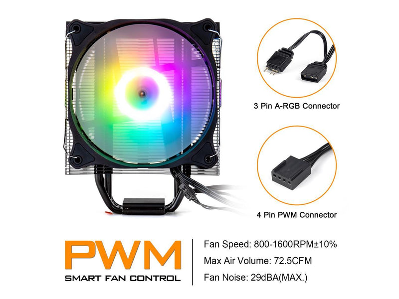 darkFlash Darkair Plus Addressable RGB CPU Air Cooler 4 Heatpipes Double 120MM