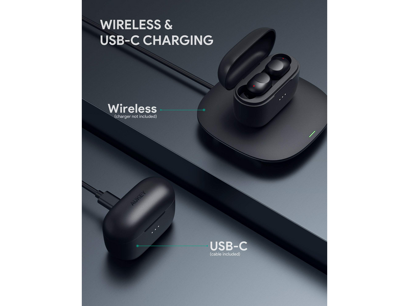 AUKEY True Wireless Stereo Earbuds Bluetooth 5.0 Earphones with Wireless and USB