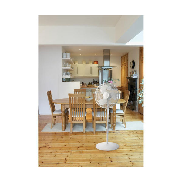 LASKO 16 Oscillating Adjustable Stand Fan with 3 Speeds, White 16201/ –  Mastertronics