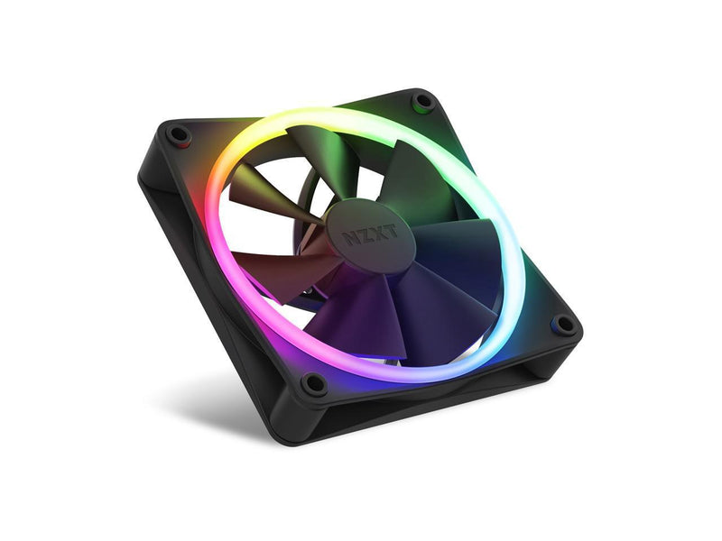 NZXT F120 RGB Fans - RF-R12SF-B1 - Advanced RGB Lighting Customization - Whisper