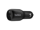 BELKIN CCB002btBK Black BOOST CHARGE Dual USB-C Car Charger 36W