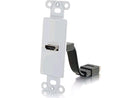 C2G HDMI Pass Through Decorative Wall Plate - White