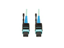 Tripp Lite 2 Meter MTP / MPO Patch Cable, 24 Fiber, 100GbE Aqua OM3 Plenum