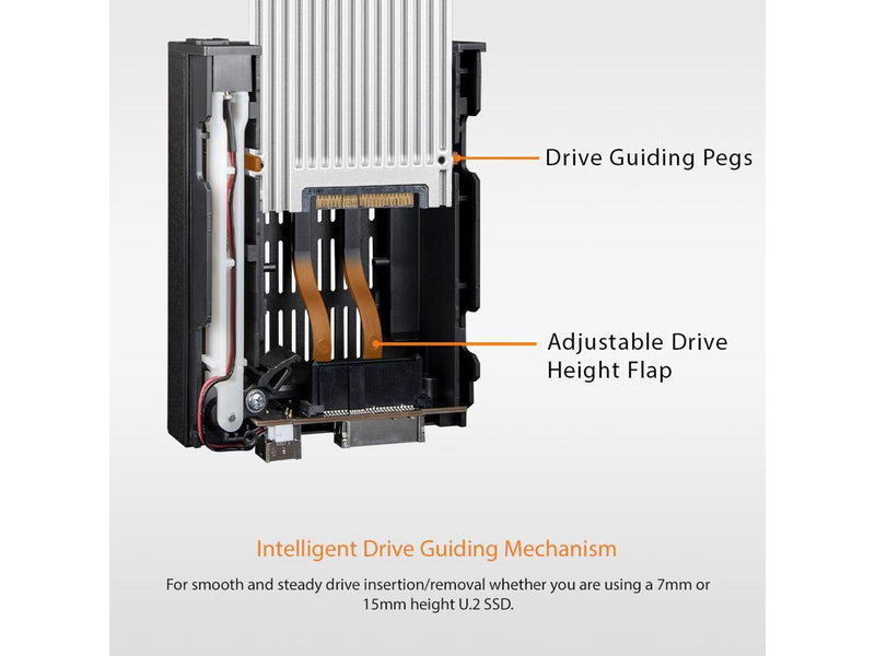 ICY DOCK MB021VP-B | U.2 NVMe PCIe 4.0 SSD Tray-less Enclosure for 3.5" Drive