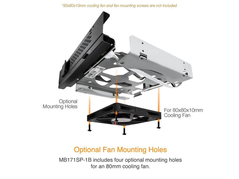 Icy Dock MB171SP-1B | Tray-less 3.5" SAS/SATA HDD Mobile Rack Enclosure for