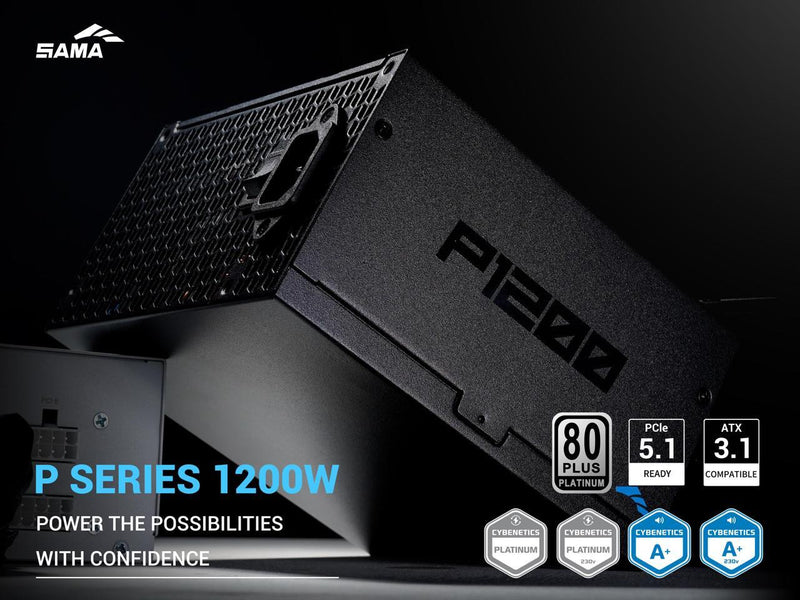 SAMA P1200W ATX 3.1 Power Supply, 1200W 80 PLUS & Cybenetics Platinum