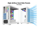 SAMA SV01 Gaming PC Case Computer Mid Tower ATX Case White with 4 Addressable