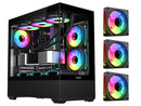 SAMA SV02 ATX Computer Gaming PC Case Mid Tower Black with 3 ARGB Fans
