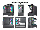 SAMA SV02 ATX Computer Gaming PC Case Mid Tower Black with 3 ARGB Fans