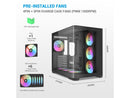 SAMA V60 PC Case, Mid-Tower Computer Case, A Curved Tempered Glass, 7