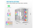SAMA V60 PC Case, Mid-Tower Computer Case, A Curved Tempered Glass, 7