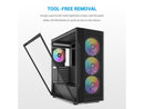 SAMA S40 Black ATX Mid Tower Case - High Airflow, 4x 120mm ARGB PWM Fans,
