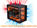 SAMA 2851 ATX Mid-Tower PC Gaming Case, High-Airflow, Sturdy Curved Tempered