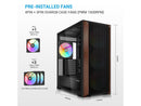 SAMA Z60 Black Genuine Walnut Wood PC Case, ATX Mid Tower, Pre-Installed 4x
