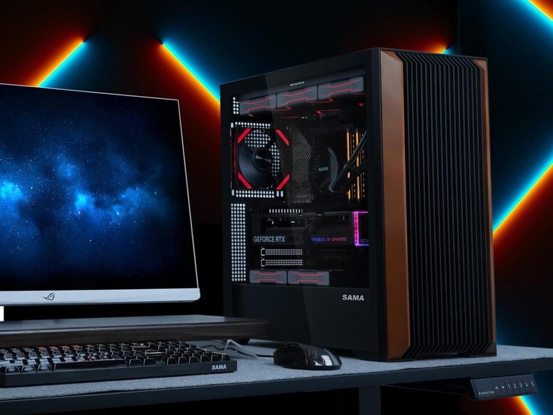 SAMA Z60 Black Genuine Walnut Wood PC Case, ATX Mid Tower, Pre-Installed 4x