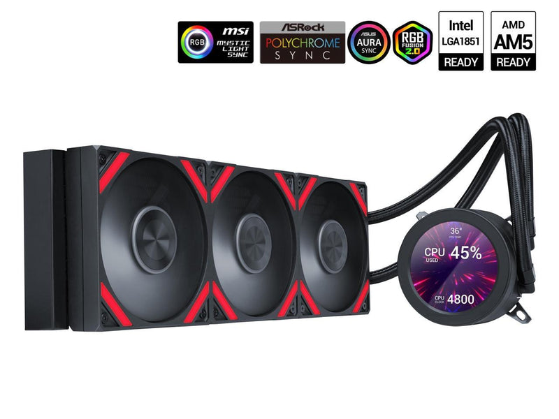 SAMA Q70 Black CPU Liquid Cooler, 360MM Liquid Water AIO CPU Cooler with 2.8"