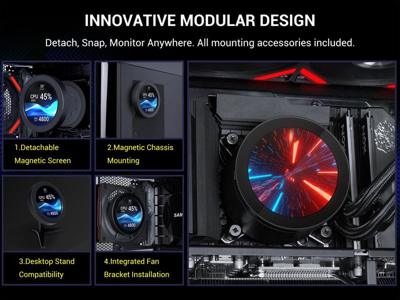 SAMA Q70 Black CPU Liquid Cooler, 360MM Liquid Water AIO CPU Cooler with 2.8"