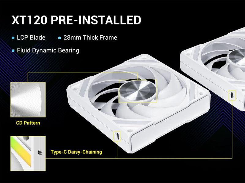 SAMA Q70 White CPU Liquid Cooler, 360MM Liquid Water AIO CPU Cooler with 2.8"