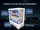 SAMA V43 Mid-Tower PC Case, 6 x 120mm PWM ARGB Fans, 4mm Tempered Glass, USB3.1