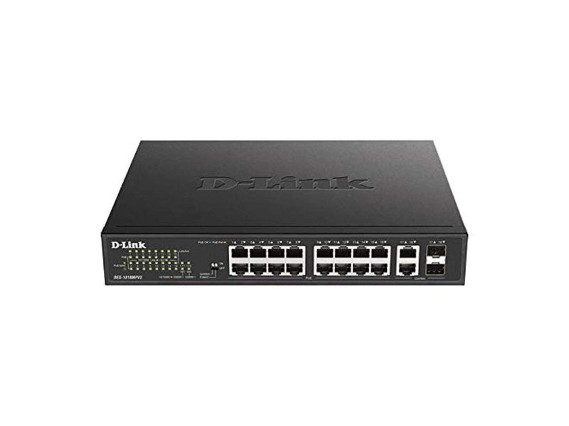 D-Link DES-1018MPV2 Unmanaged 18-Port 10/100BASE-TX PoE Unmanaged Switch