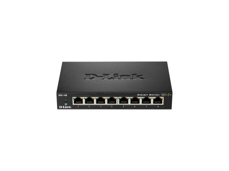 D-Link DGS-108 Ethernet Switch - 8 Ports - 2 Layer Supported - 4.62 W Power