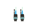 Tripp Lite 2 Meter MTP / MPO Patch Cable, 24 Fiber, 100GbE Aqua OM3 Plenum