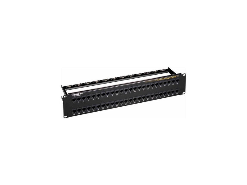 Black Box CAT6 Feed-Through Patch Panel - Unshielded, 48-Port (jpm820a)